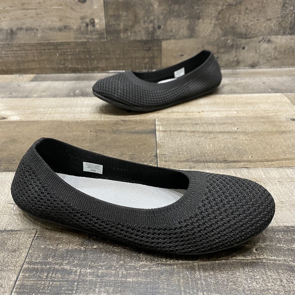 Heyfolks Dia Othello Flat Knit Hey folks Womens Black Slip On Size 8 GREAT!